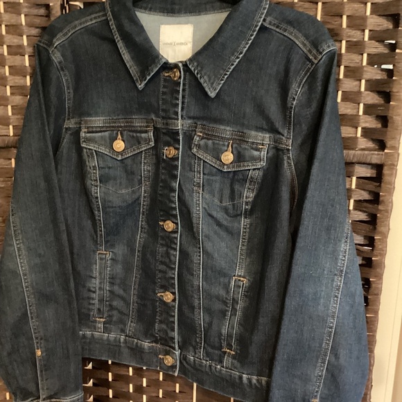 Vibrant Graphic Denim Jacket ( Size : Large) Color: Dark Blue) - Picture 3 of 3